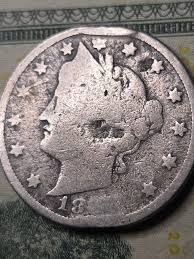 1892 Liberty Nickel clipped planchet error showing curved missing section at coin edge with Blakesley effect